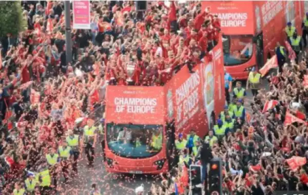 Wow! See How Over 750,000 Liverpool Fans Turned City Centre Red In Champions League Parade (Photos)